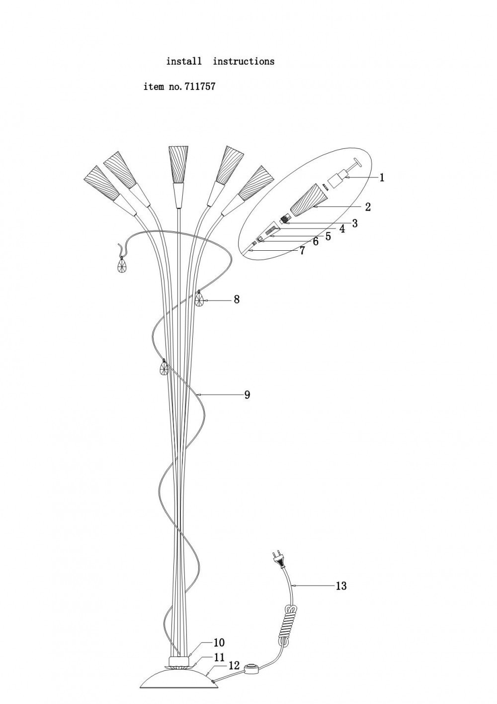 Lightstar *** (SL1105/5) Торшер AEREO 5х25W G9 BLACK (в комплекте) Lightstar *** (SL1105/5) Торшер AEREO 5х25W G9 BLACK (в комплекте)